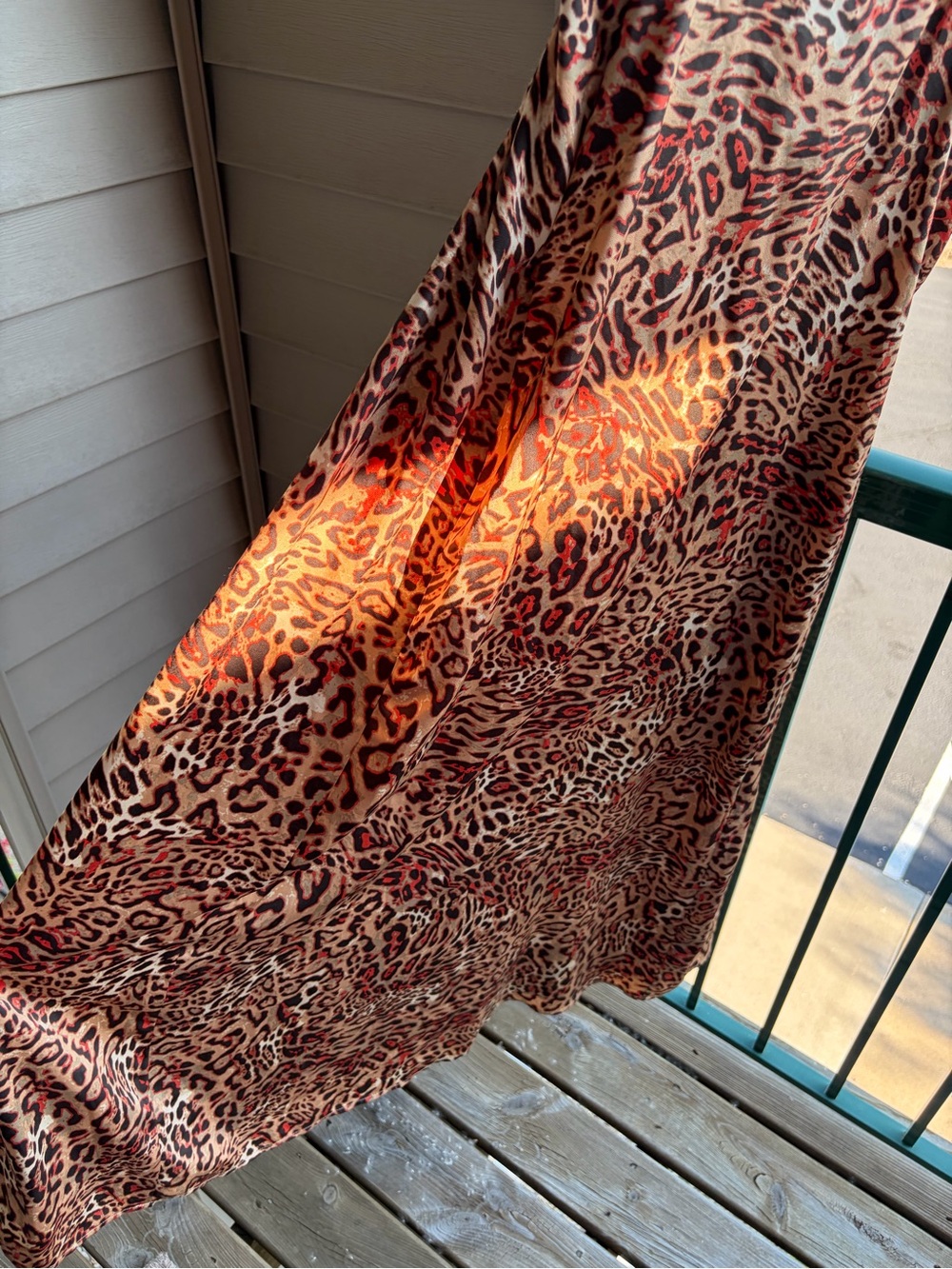 🆕🐆 Nicole Miller Leopard Print Halter Maxi Dress Size M Satin Party Evening Gown - Picture 8 of 17